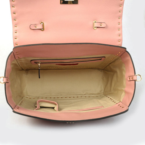 2014 Valentino Garavani rockstud tote bag 1918 pink - Click Image to Close